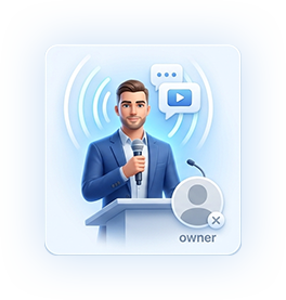 Professional presenter delivering video marketing content for a business without the owner on camera