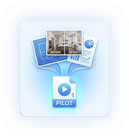 Project story video pilot concept showing before and after project transformed into video marketing content