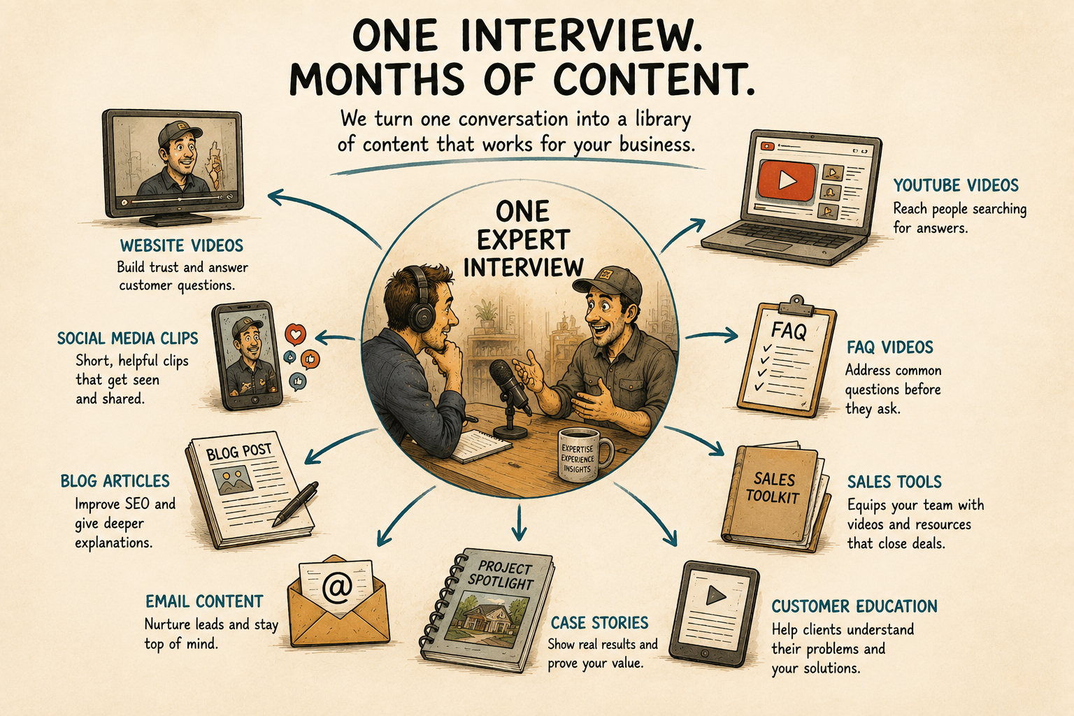 One expert interview turning into months of content
